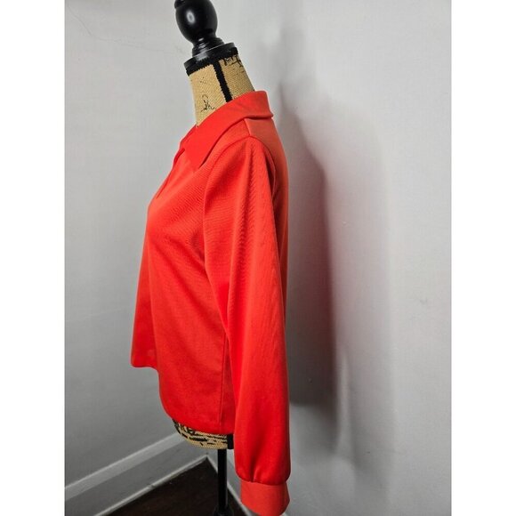 Vintage 70s Red Collared Neck Basic Shirt - Picture 2 of 9
